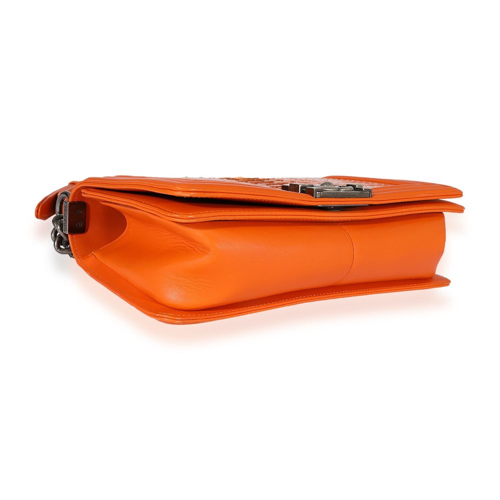 Chanel Orange Python Medium Boy Bag - Picture 3 of 8